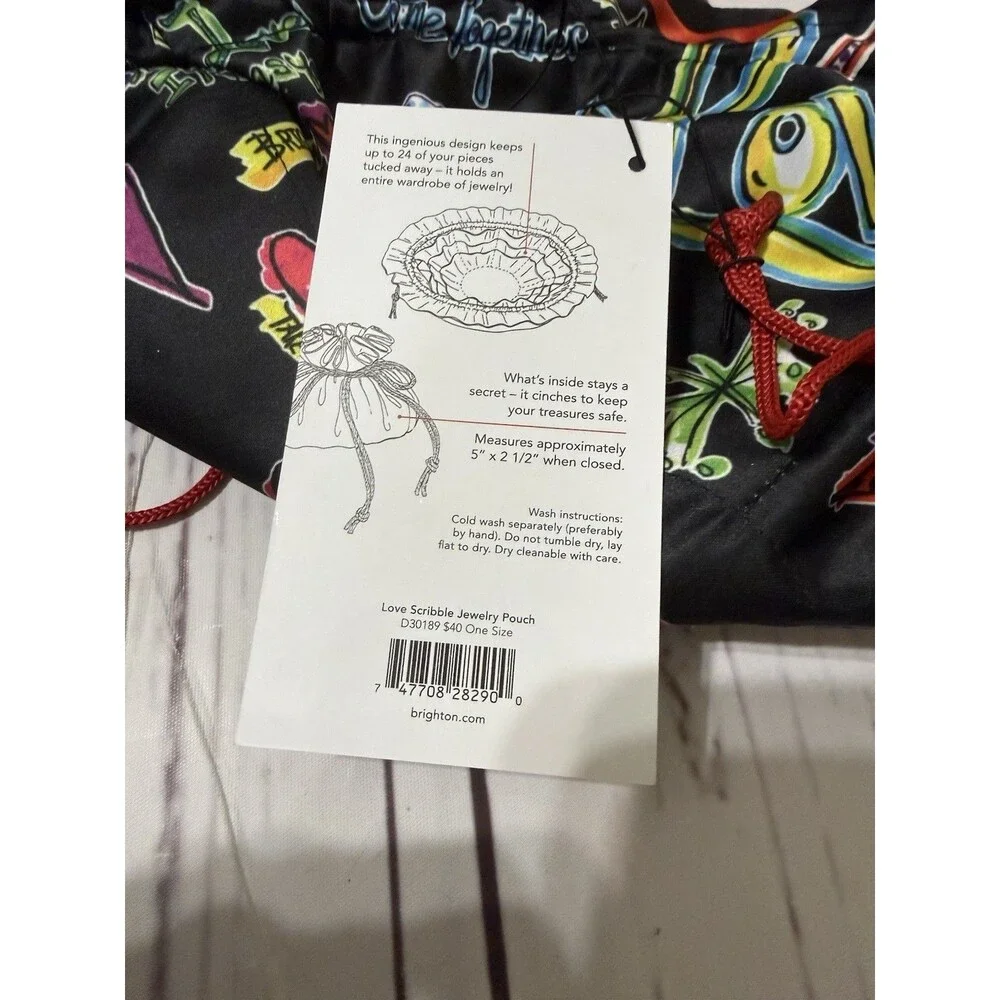 BRIGHTON Rare Jewelry Pouch Drawstring Travel Bag Case New